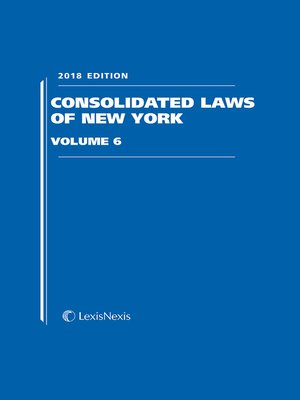 cover image of Consolidated Laws of New York